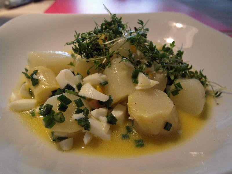 Spargelsalat mit Eier-Vinaigrette und Kresse » flott-kochen.de