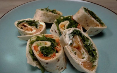 Wrap-Duo: Lachs-Frischkäse und Avocado-Hummus