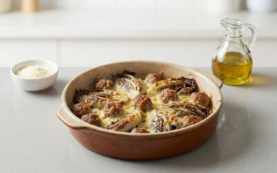 Herzhafte Ofen-Kombi: Radicchio mit aromatischen Hackbällchen