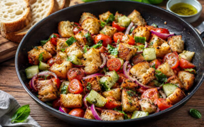Altes Brot übrig? Dieser knusprige Brotsalat rettet den Feierabend