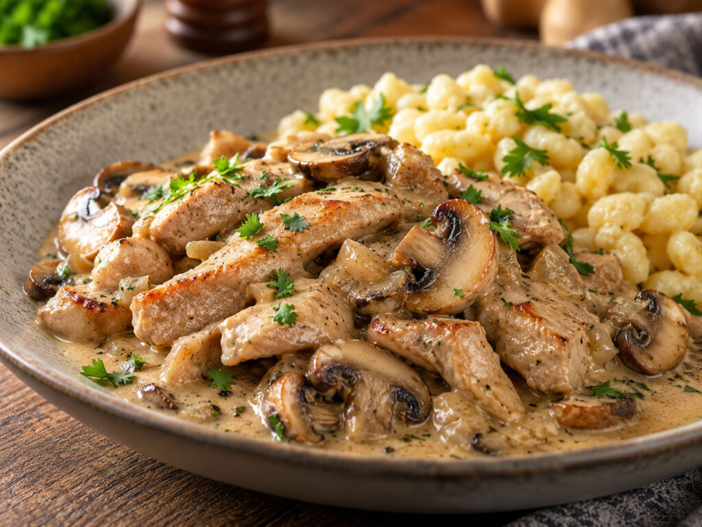 Geschnetzeltes mit Champignons