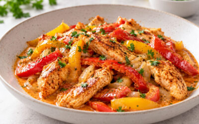 Hähnchen-Paprika-Pfanne – cremig und in 20 Minuten fertig