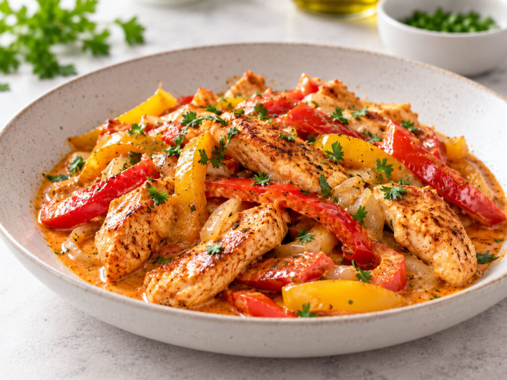 Hähnchen-Paprika-Pfanne